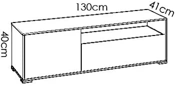 Mobile basso per TV in melamina ad alta resistenza 130x40x41 cm legno naturale