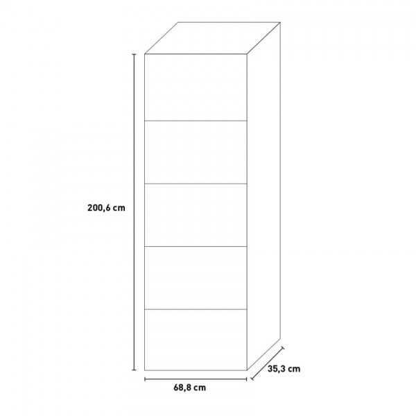 Libreria 5 ripiani &quot;FLOW&quot; cemento 70x35x190cm Composad