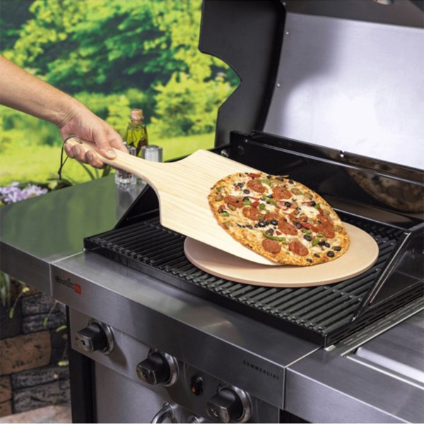 Set pietra per pizza char-broil + pala di legno diametro 38 cm Hot