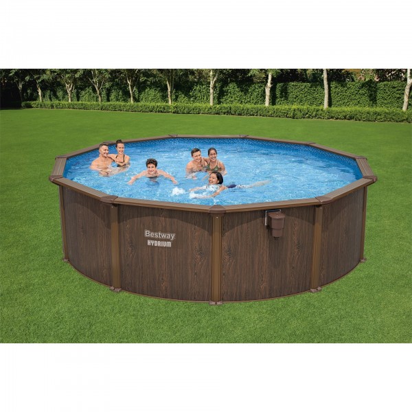 Piscina fuori terra Bestway Hydrium 561CU tonda 490x130 cm effetto legno