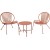 Set da giardino metallo 2 sedie e un tavolino terracotta