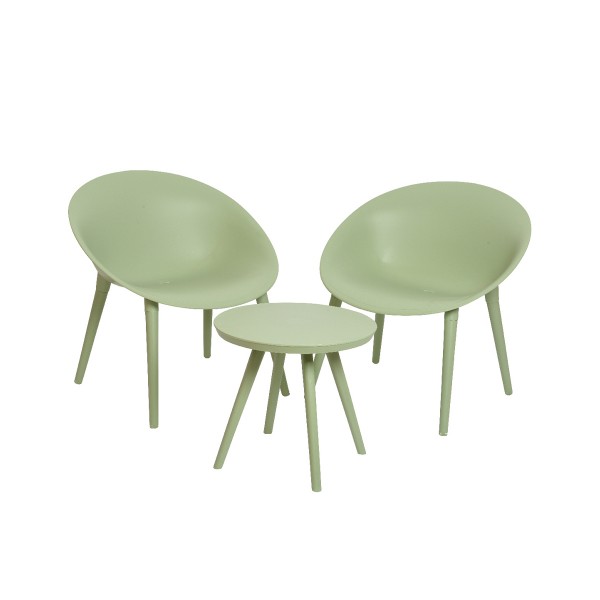 Set da giardino due poltrone e un tavolino Marbella colore verde chiaro Kaemingk