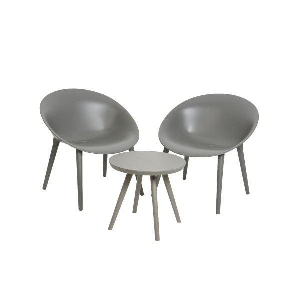 Set da giardino due poltrone e un tavolino Marbella colore antracite Kaemingk