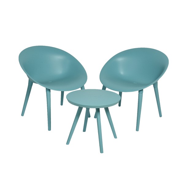 Set da giardino due poltrone e un tavolino Marbella colore blu Kaemingk