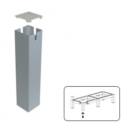 Piede quadro 40x40 h200 intermedio anodizzato naturale