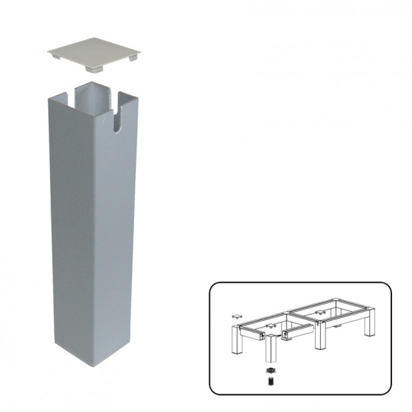 Piede quadro 40x40 h200 intermedio anodizzato naturale