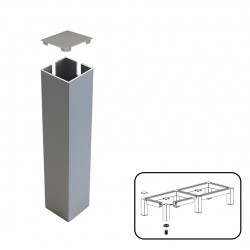Piede quadro 40x40 h150 terminale anodizzato naturale