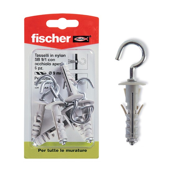 Sb 9/1 k tassello d. 9 mm c/occhiolo aperto (6 pz)