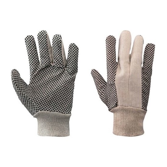 Guanti polka cotone c/palmo puntinato tg. 9,5