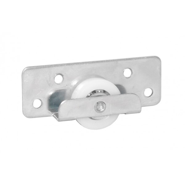 Carrello ruota delrin d. 18 acciaio/nylon