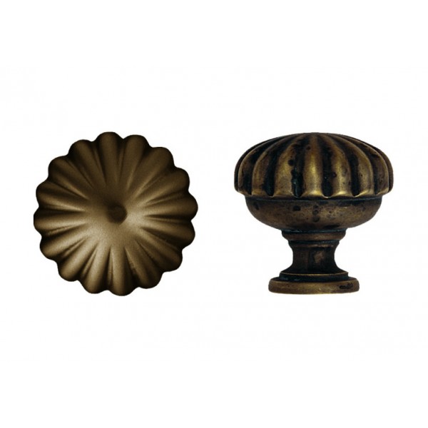 Pomolo fisso sing. d. 70 mm ottone antico