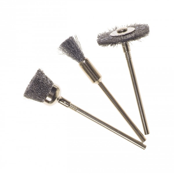 3 mini spazzole assortite