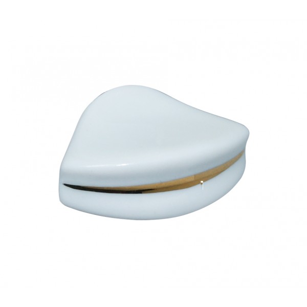 Pomolo 34x14x21 mm porcellana bianca filo oro