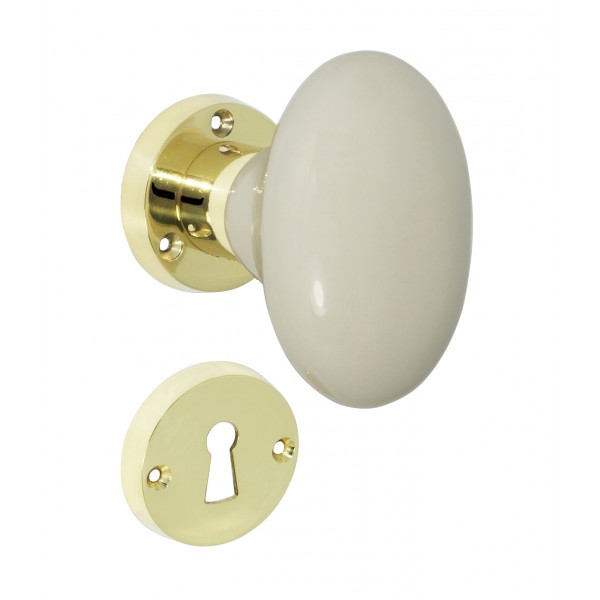 Pomolo epoque azion. oro lucido porc. avorio