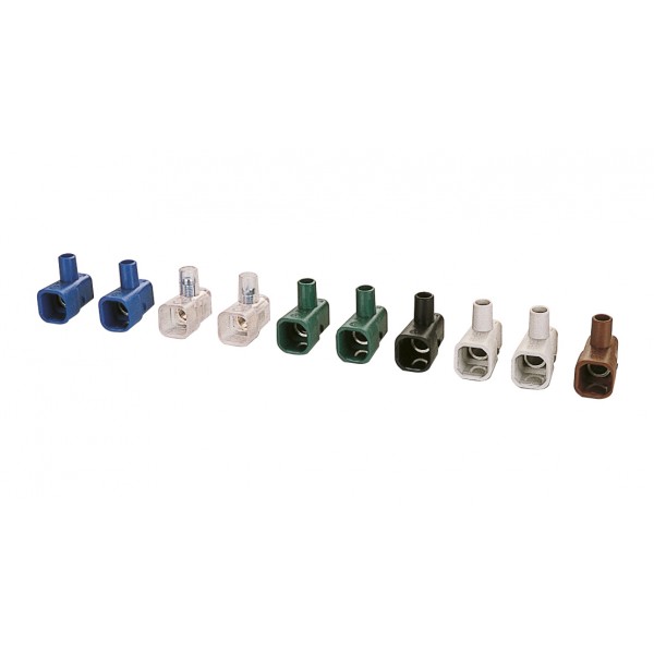 10 morsetti unipolari in tecnopolimero, foro ø 6mm