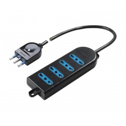 Presa quadrupla bivalente 10/16a 2p+t, 1,5m cavo c