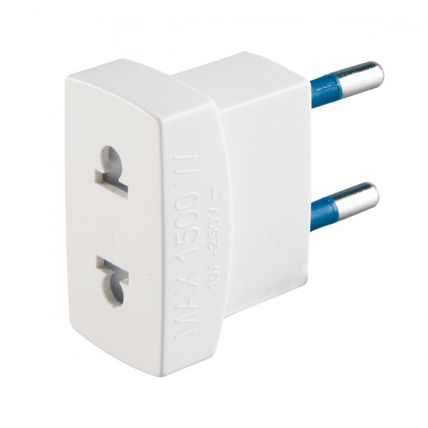 Adattatore con spina 10a 2p e presa 10a 2p (standa