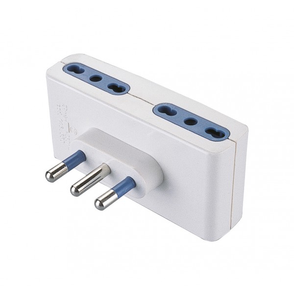 Adattatore con spina 16a 2p+t e 4 prese bivalenti