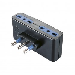 Adattatore con spina 16a 2p+t e 4 prese bivalenti