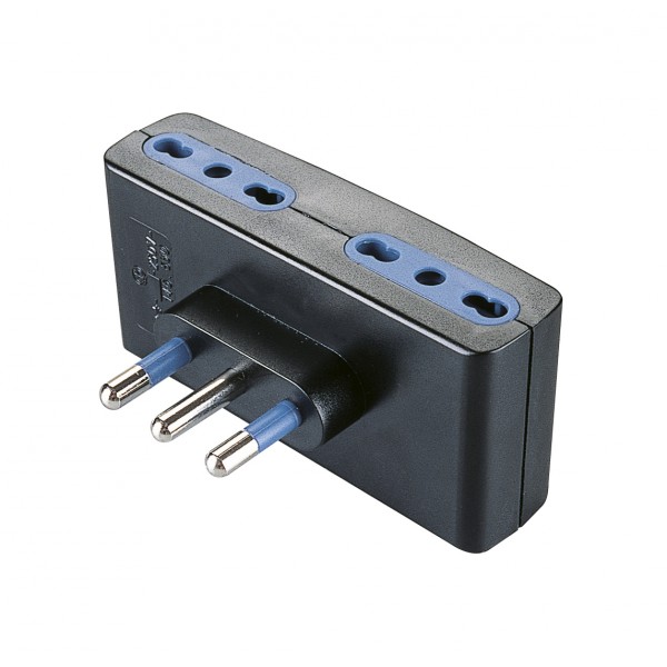 Adattatore con spina 16a 2p+t e 4 prese bivalenti