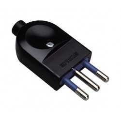 Spina 10a 2p+t, uscita cavo assiale, fermacavo iso