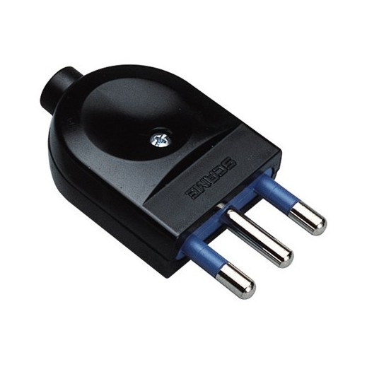Spina 16a 2p+t, uscita cavo assiale, fermacavo iso