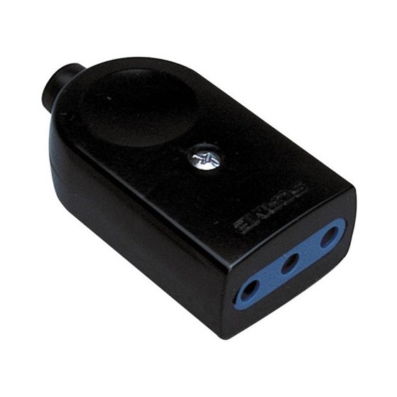 Presa 10a 2p+t, uscita cavo assiale, fermacavo iso