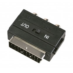 Adattatore con spina scart 21 poli, 2 prese rca au