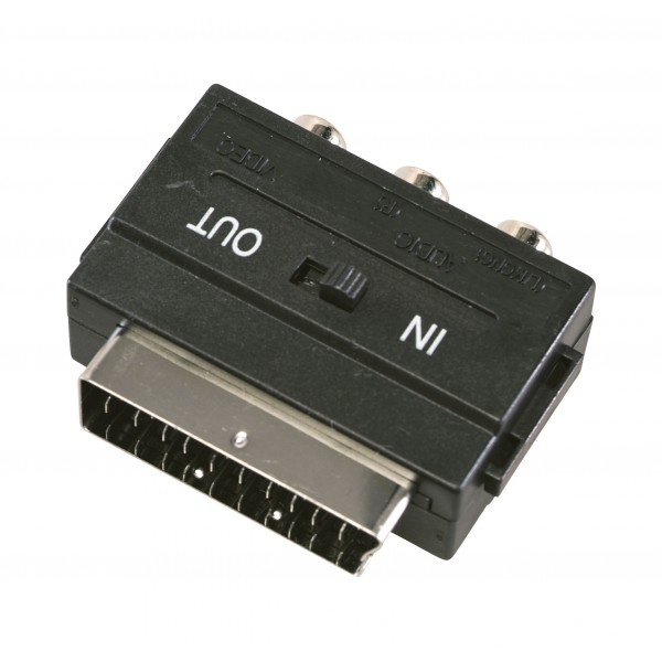 Adattatore con spina scart 21 poli, 2 prese rca au