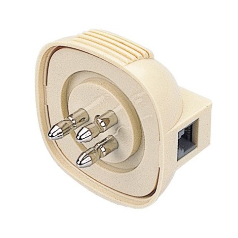 Spina telefonica a 3 poli con presa "plug" 6/4 pol