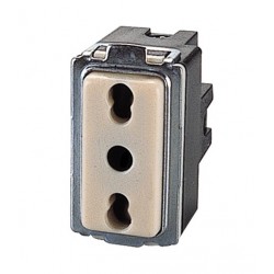 Frutto presa bivalente 10/16a 2p+t - 250v~, imq -