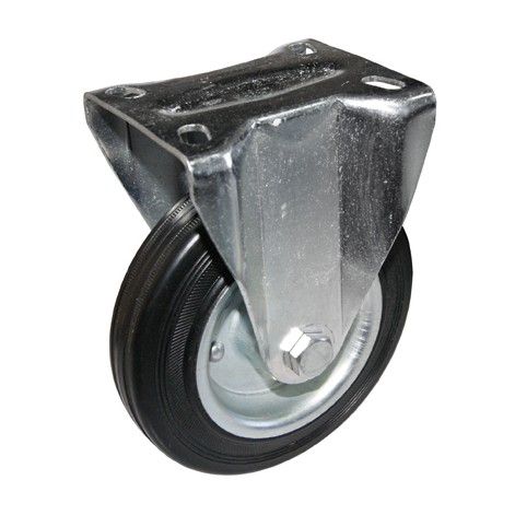 Ruota  nera d180  pias. fissa zinc.legg.cusc.rulli