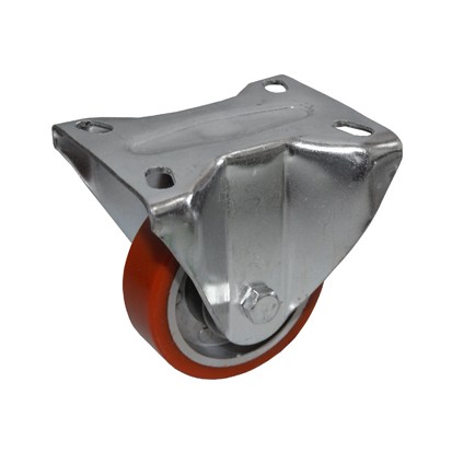 Ruota alluminio poliur.arancio supp.fisso d80