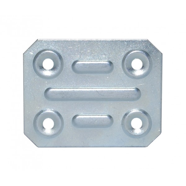 Piastra diritta nervata 50x40x1 mm zincato